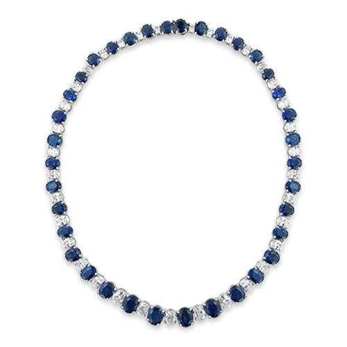 vintage style necklaces for women -handcrafted necklaces for women -Sapphire & Diamond Necklace