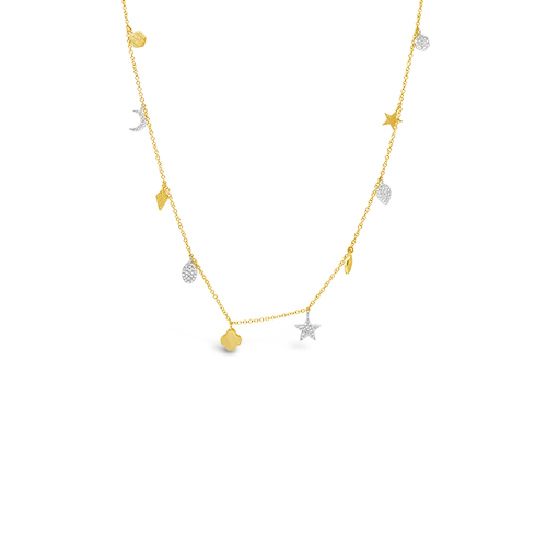 sparkling crystal necklaces for women -minimalist gold necklaces for women -Star, Moon, Clover Necklace