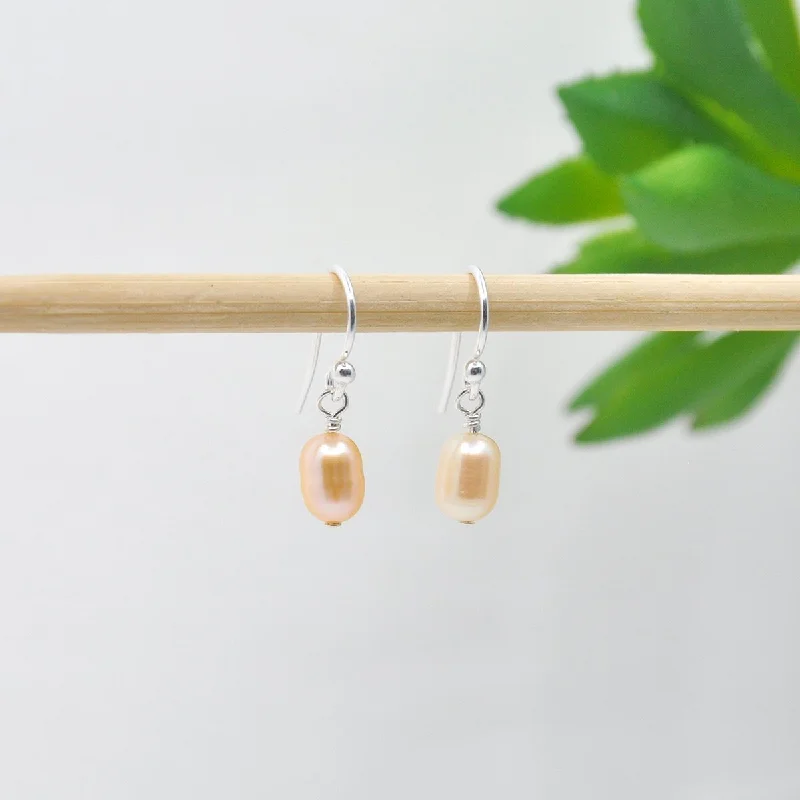 crystal drop earrings -layered chain necklaces for women -Pink Freshwater Pearl Drop Earrings