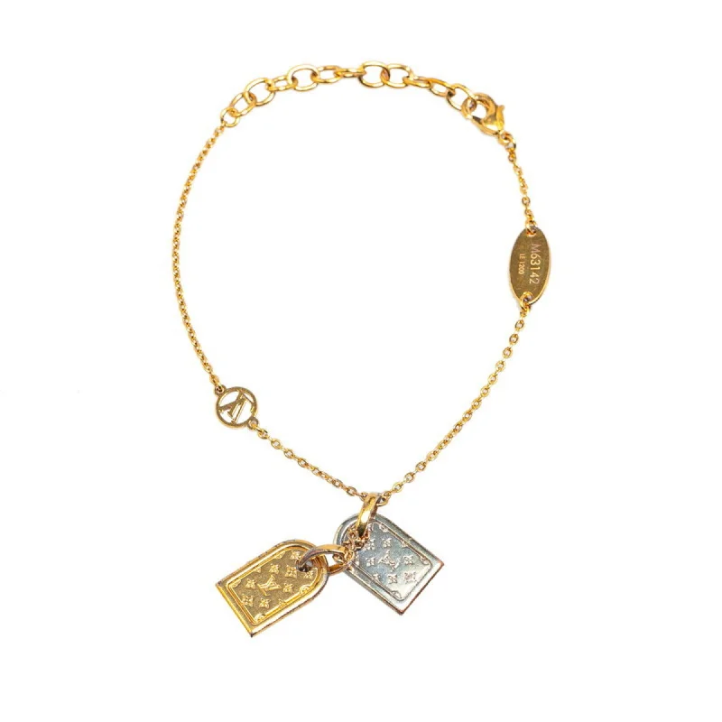 chic gemstone bangles -women’s layered gold necklaces -Louis Vuitton   Metal Charm Bracelet (Pre-Owned)