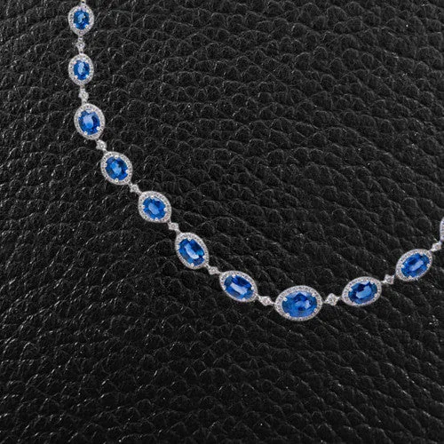 fashion necklaces for women -fashion necklaces for women -Sapphire & Diamond Necklace