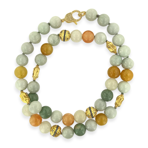 lucky charm necklaces for women -lucky charm necklaces for women -Multi-color Jade Bead Necklace