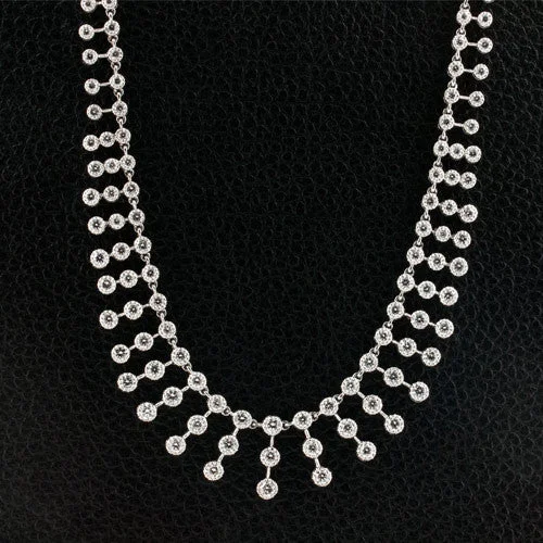 engagement necklaces for women -women’s engagement necklaces -Diamond Bib style Necklace