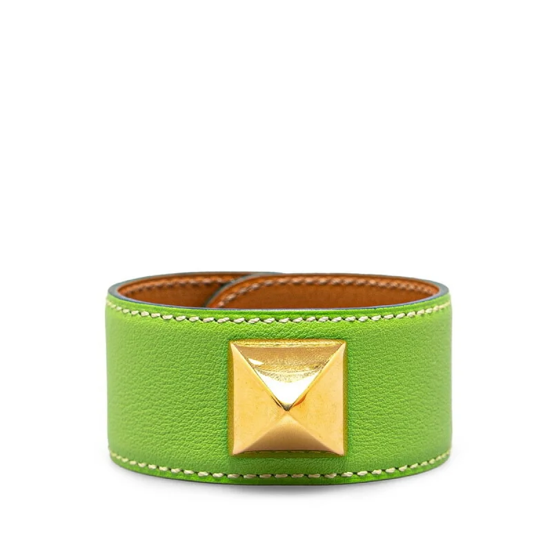 unique charm bracelets for women -personalized engraved necklaces for women -Hermes   Leather Charm Bracelet (Pre-Owned)