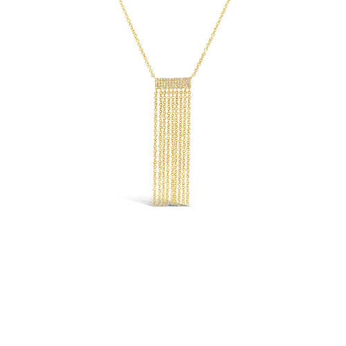 sparkling crystal necklaces for women -minimalist gold necklaces for women -Gold & Diamond Fringe Necklace