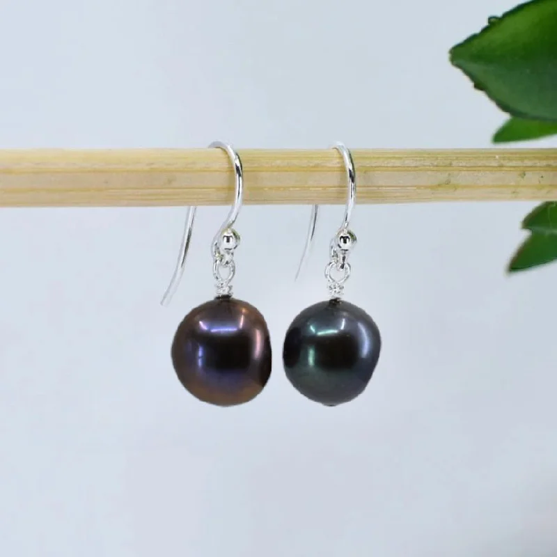 colorful earrings for women -custom name necklaces for women -Peacock Freshwater Pearl Drop Earrings