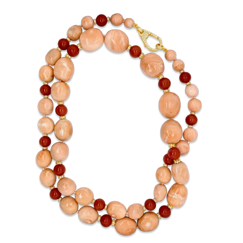 creative design necklaces for women -luxury pendant necklaces for women -Carved Coral Bead Necklace