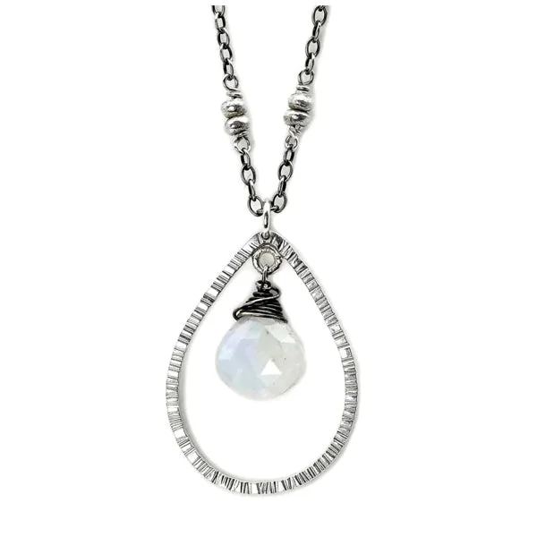 silver pendant necklaces for women -silver pendant necklaces for women -Moonstone Teardrop Necklace