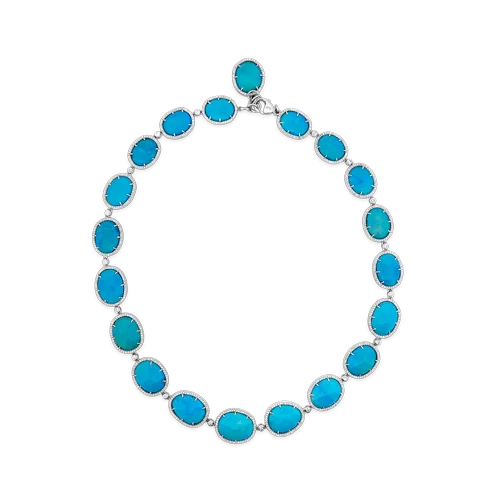 designer choker necklaces for women -women’s engagement pendant necklaces -Turquoise & Diamond Necklace