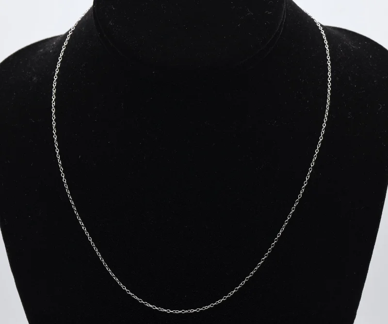 vintage necklaces for women -vintage necklaces for women -Vintage Sterling Silver Rolo Link Chain Necklace - 18.25"