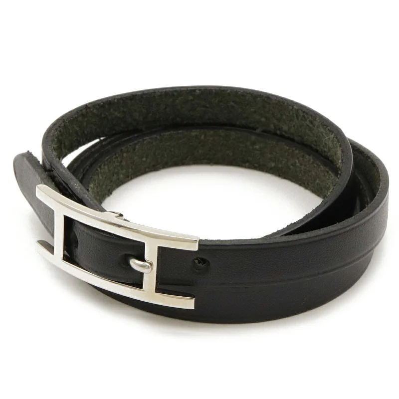 silver bracelets for women -long necklaces for women -Hermes  Leather Charm Bracelet (Pre-Owned)