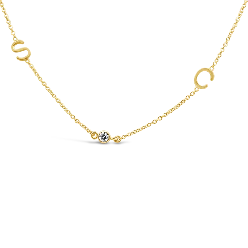 engagement pendant necklaces for women -contemporary necklaces for women -Gold & Diamond Initial Necklace