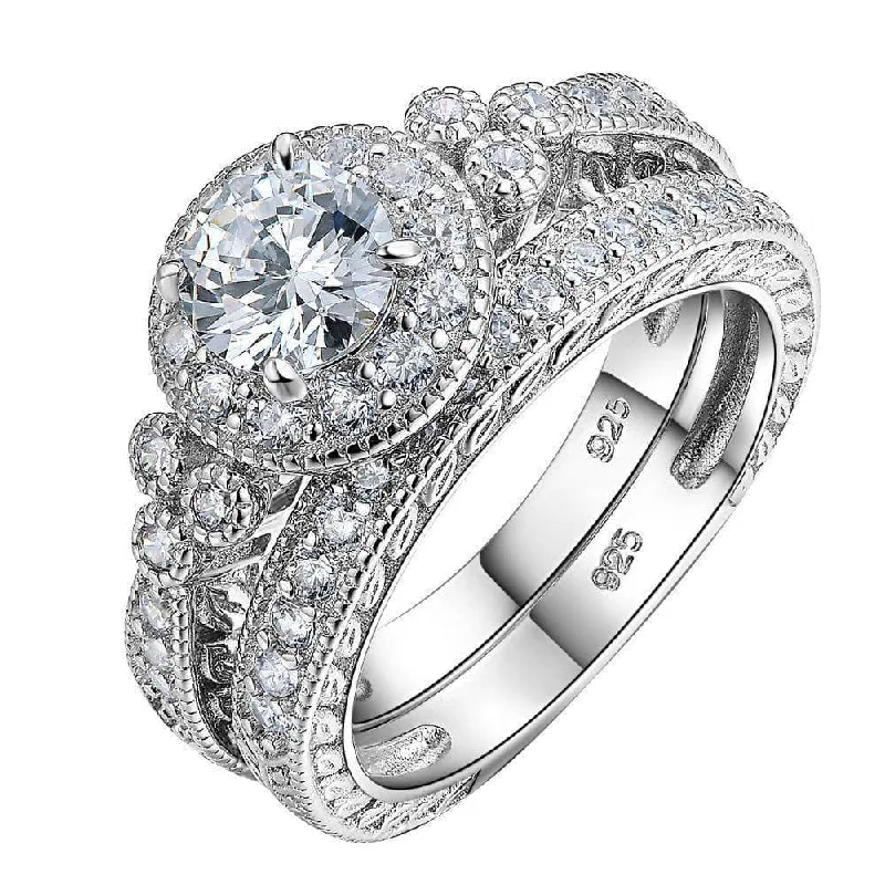 heart-shaped engagement rings -stylish necklaces for women -1.2 Ct Round Cut Created Diamond Halo Ring