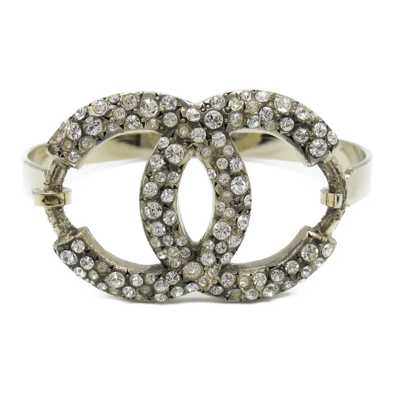 minimalistic bracelets for women -lucky charm necklaces for women -Chanel Champagne  Clear  Plating Bangle (Pre-Owned)