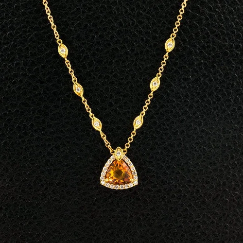 symbolic necklaces for women -women’s crystal charm necklaces -Citrine & Diamond Necklace