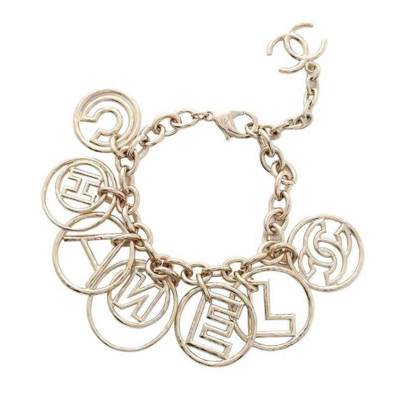 minimalistic bracelets for women -lucky charm necklaces for women -Chanel  Metal Charm Bracelet (Pre-Owned)