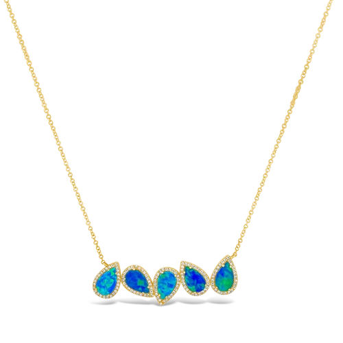 gemstone pendant necklaces for women -gemstone pendant necklaces for women -Black Opal Bar Pendant Necklace