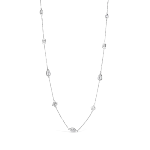 high-end necklaces for women -diamond heart necklaces for women -Fancy Shaped Diamonds by the Yard Necklace