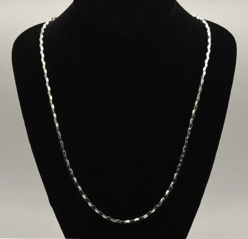 layered necklaces for women -layered necklaces for women -Milor - Vintage Italian 950 Silver Cubic Link Chain Necklace