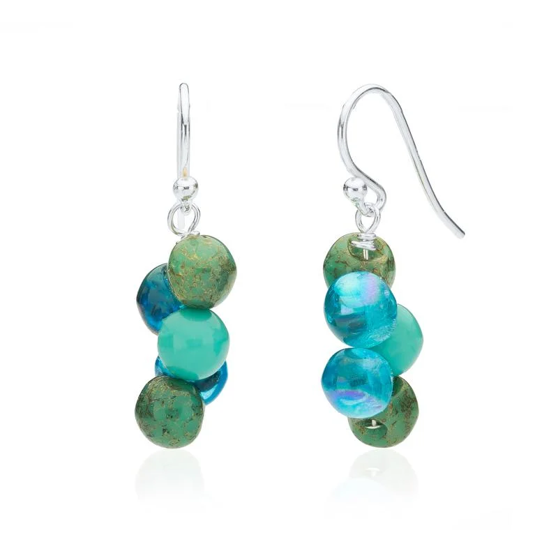 hoop earrings for evening wear -men’s and women’s matching necklaces -Turquoise Bubble Drop Earrings