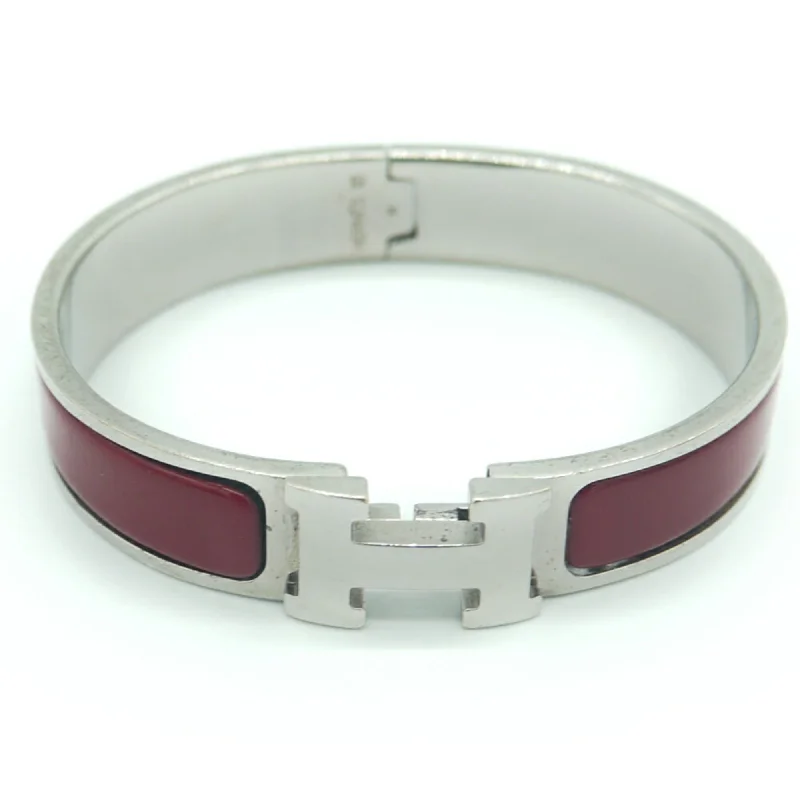 luxury gold bracelets -stylish modern necklaces for women -Hermes Clic  Leather Bangle (Pre-Owned)