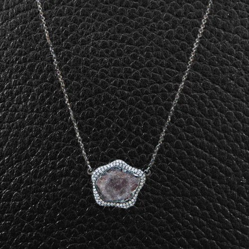 symbolic necklaces for women -women’s crystal charm necklaces -Diamond Slice Necklace