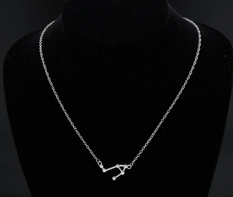 charm pendant necklaces for women -silver chain necklaces for women -Vintage Libra Constellation Pendant Necklace