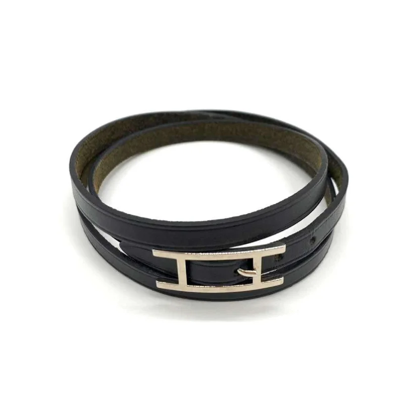 colorful bracelets for women -designer name necklaces for women -Hermes Hapi  Leather Charm Bracelet (Pre-Owned)