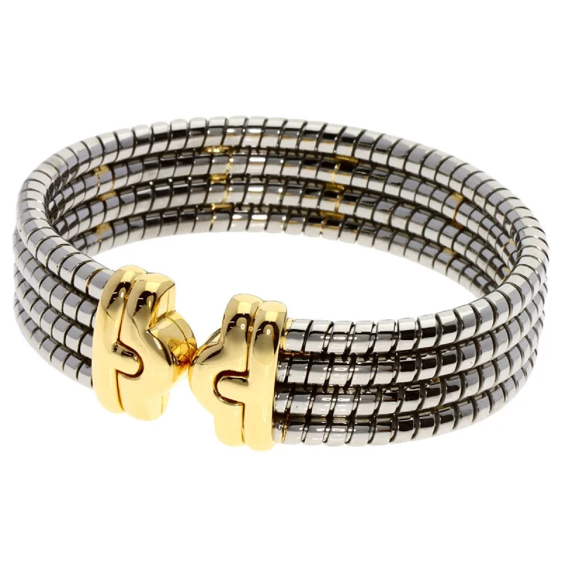 hand-crafted bangles -diamond heart necklaces for women -Bvlgari Parentesi Stainless Steel yellow  (18K) Charm Bracelet (Pre-Owned)