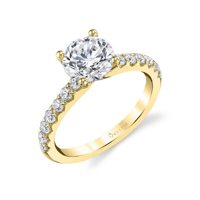 simple diamond engagement rings -luxury gold necklaces for women -Sylvie Diamond Semi Mount