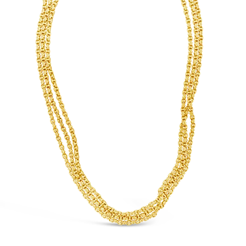 handcrafted necklaces for women -charm pendant necklaces for women -Long Yellow Gold Estate Chain Necklace