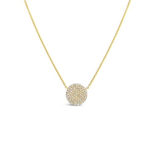 large statement necklaces for women -vintage gold necklaces for women -Delicate Diamond Disc Necklace