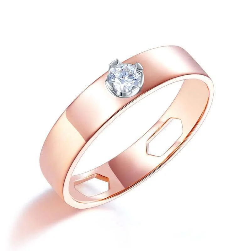 large diamond engagement rings -high-end necklaces for women -14K Rose Gold Ring Natural Diamond