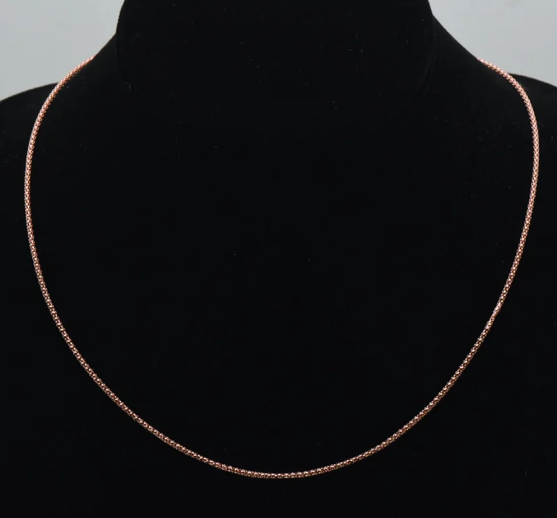 stunning statement necklaces for women -women’s designer choker necklaces -Italian Rose Gold Tone Sterling Silver Chain Necklace - 18.25"