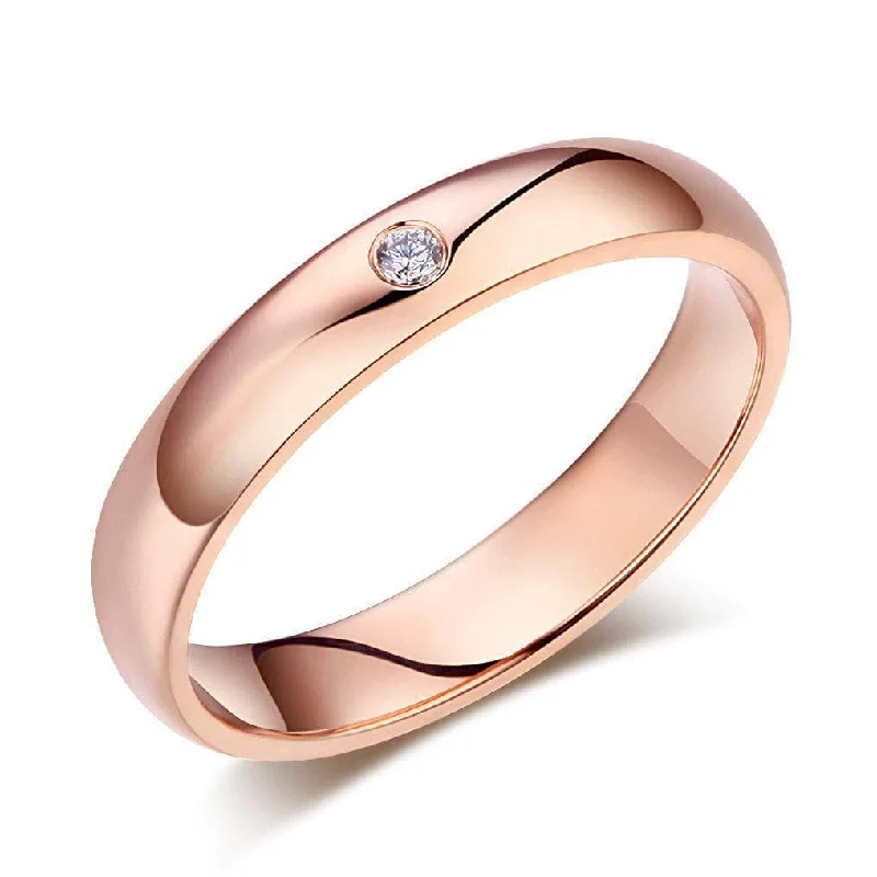 white gold engagement rings -elegant gold necklaces for women -14K Rose Gold Bridal Ring 0.03ct Natural Diamond