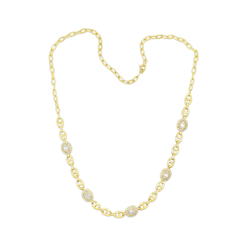 matching necklaces for women -matching necklaces for women -Diamond Mariner Link Necklace