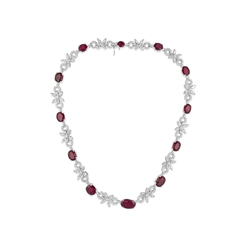 stylish necklaces for women -stylish necklaces for women -Ruby & Diamond Necklace