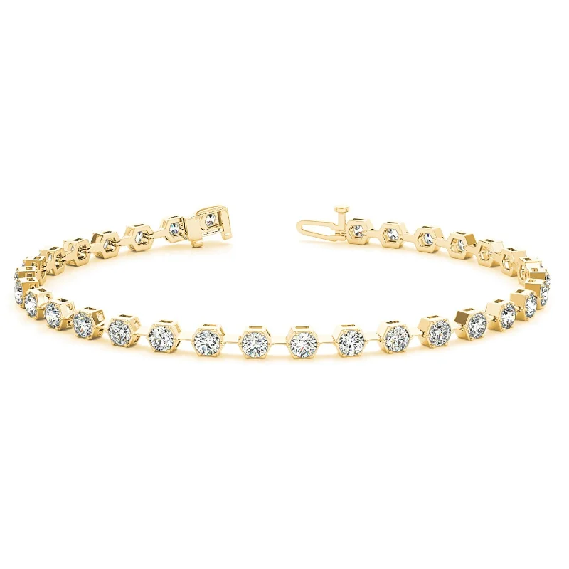 bridesmaid bracelets -women’s heart necklaces -1.60 ctw Round Diamond Tennis Bracelet Pave Set