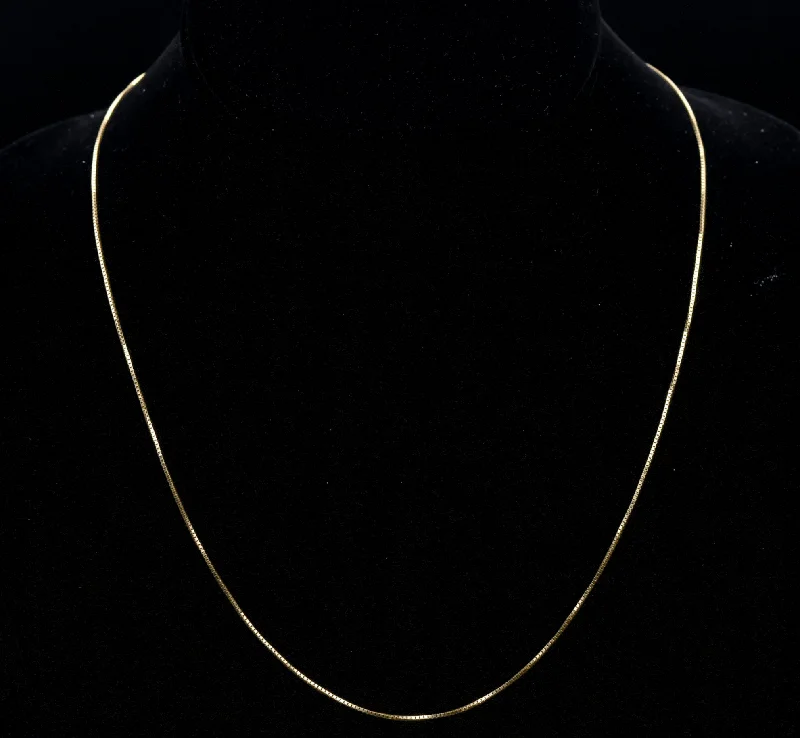 fashion-forward necklaces for women -fashion-forward necklaces for women -Vintage 14k Box Link Italian Chain Necklace - 18.75"