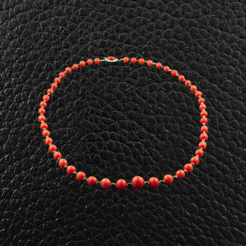 stylish modern necklaces for women -luxury fashion necklaces for women -Red Coral & Black Diamond Necklace