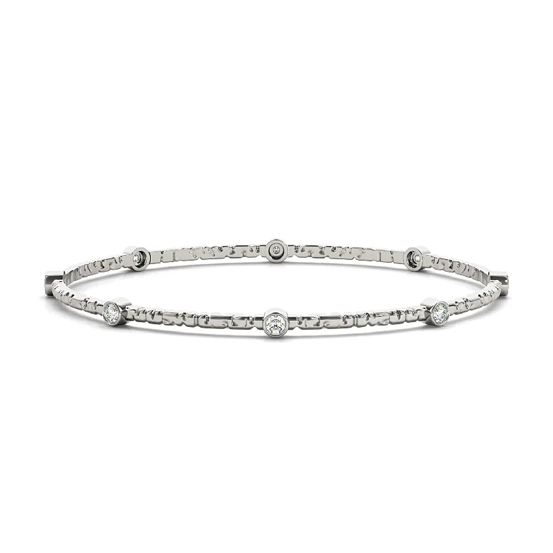 elegant tennis bracelets for women -sparkling crystal necklaces for women -0.80 ctw Round Diamond Bangle Bracelet Bezel Set