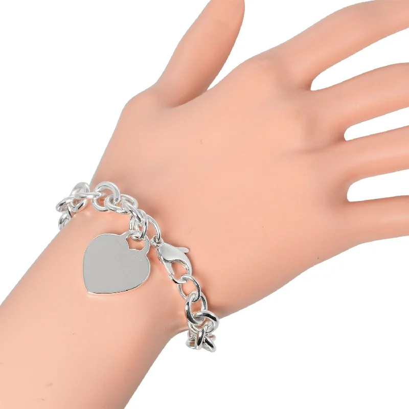 charm bracelets for women -minimalist necklaces for women -Tiffany & Co Return To Heart Tag   Bracelet Jewelry (Pre-Owned)