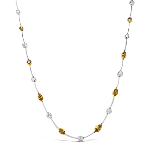 gold chain necklaces for women -gold chain necklaces for women -Yellow & White Diamond Necklace