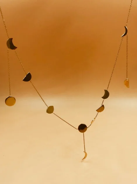 unique necklaces for women -unique necklaces for women -Phases Necklace In Brass