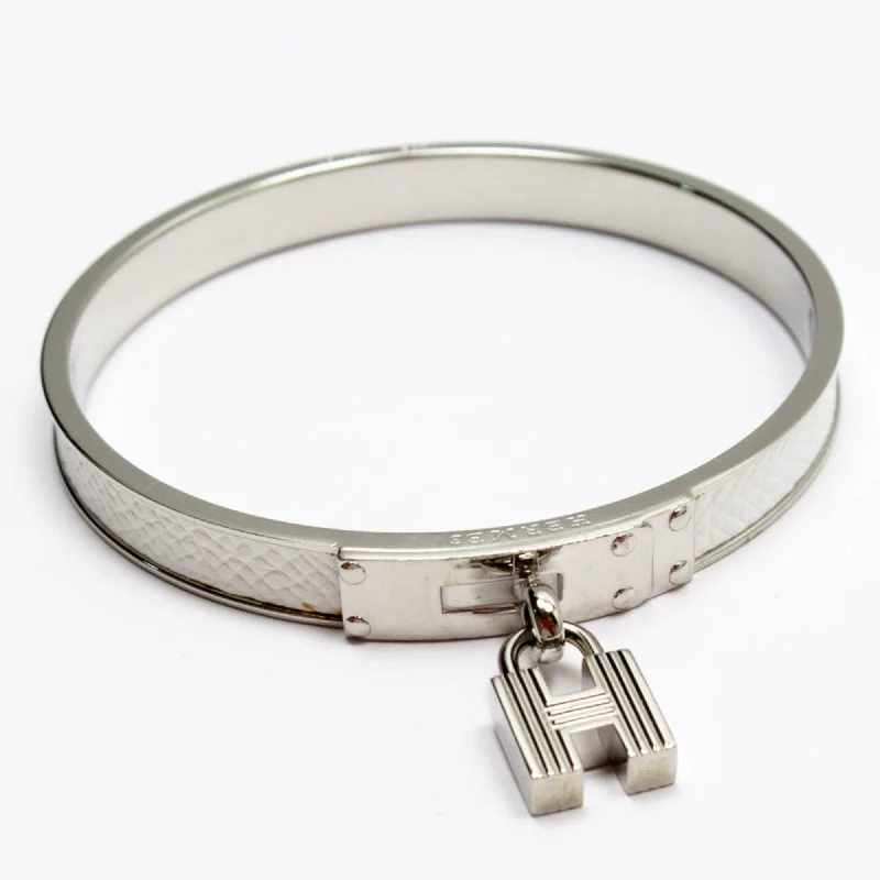 bangles with diamonds for women -elegant necklaces for women -Hermes   Leather Metal Bangle (Pre-Owned)