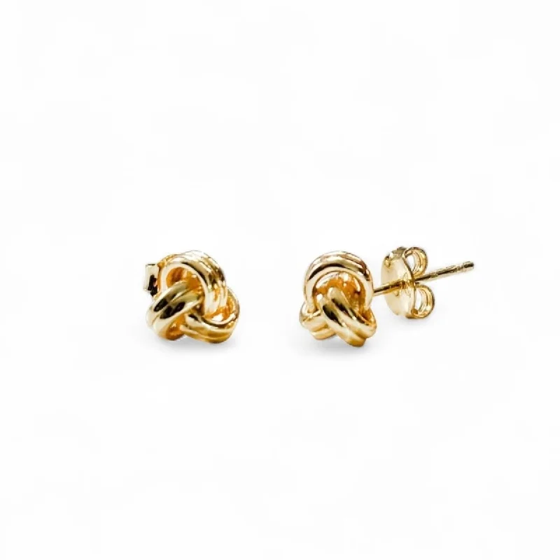 elegant earrings for women -trendy gold necklaces for women -Tiny Knot Stud Earrings