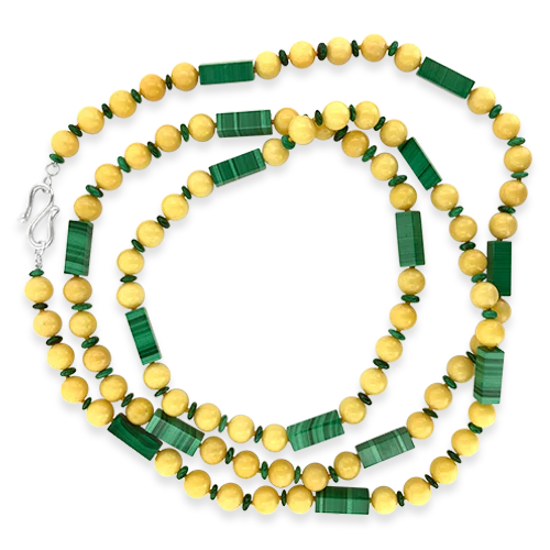 fashion necklaces for women -fashion necklaces for women -Honey Calcite & Malachite Necklace