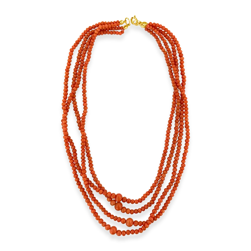 bohemian necklaces for women -bohemian necklaces for women -Coral Bead Estate Necklace