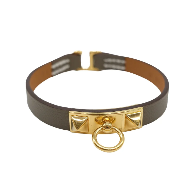 trendy bangles for women -gemstone necklaces for women -Hermes  Swift Leather Charm Bracelet (Pre-Owned)