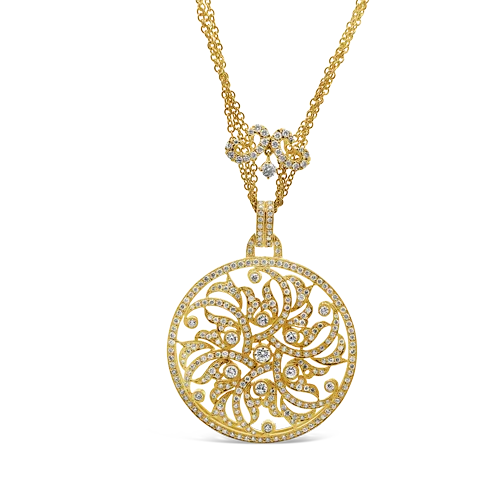 bridal shower necklaces for women -bridal shower necklaces for women -Gold & Diamond Disc Style Necklace